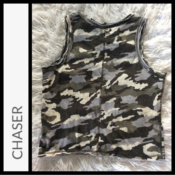 NWOT Chaser Raw Edge Camo Muscle Tee - Picture 5 of 7